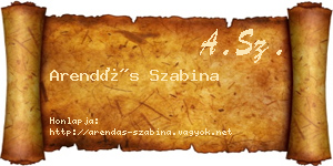 Arendás Szabina névjegykártya
