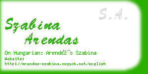 szabina arendas business card
